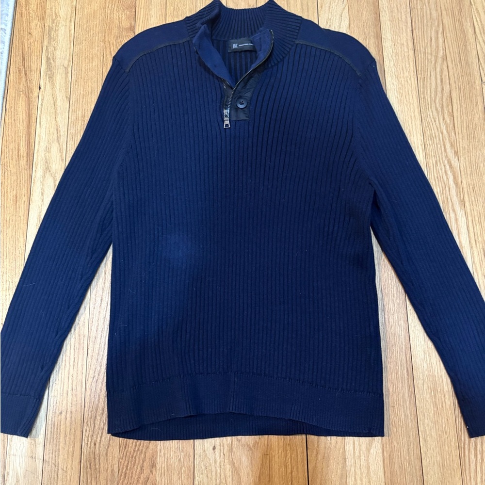 INC International Concepts Men's Navy Zip-Up Sweater